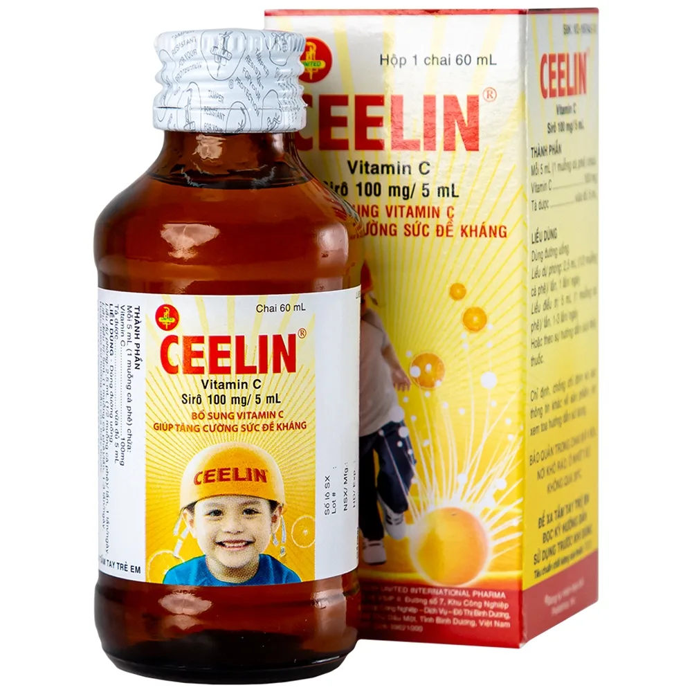 Hình ảnh Siro Ceelin United bổ sung vitamin C, tăng cường sức đề kháng (60ml)