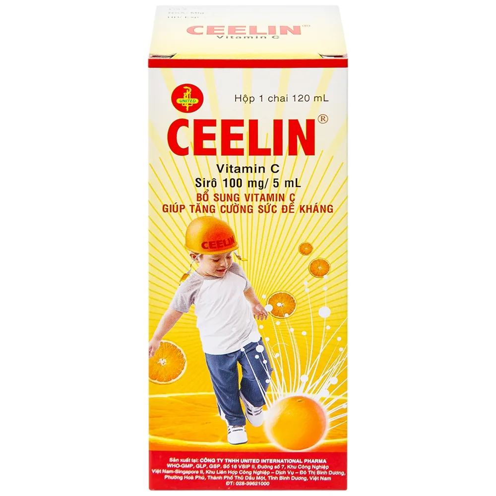 Hình ảnh Siro Ceelin United bổ sung vitamin C, tăng cường sức đề kháng (120ml)