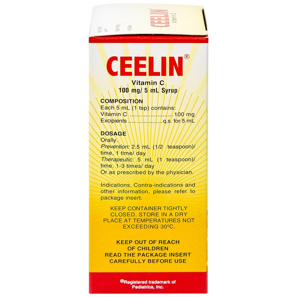Hình ảnh Siro Ceelin United bổ sung vitamin C, tăng cường sức đề kháng (120ml)