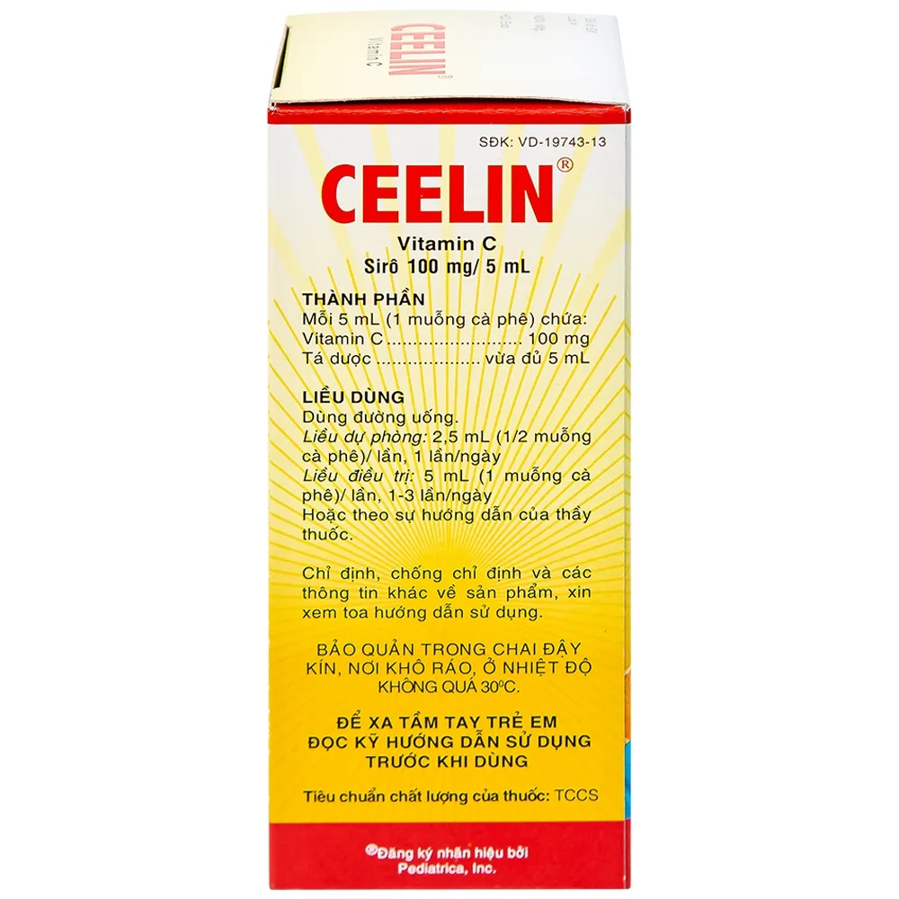 Hình ảnh Siro Ceelin United bổ sung vitamin C, tăng cường sức đề kháng (120ml)