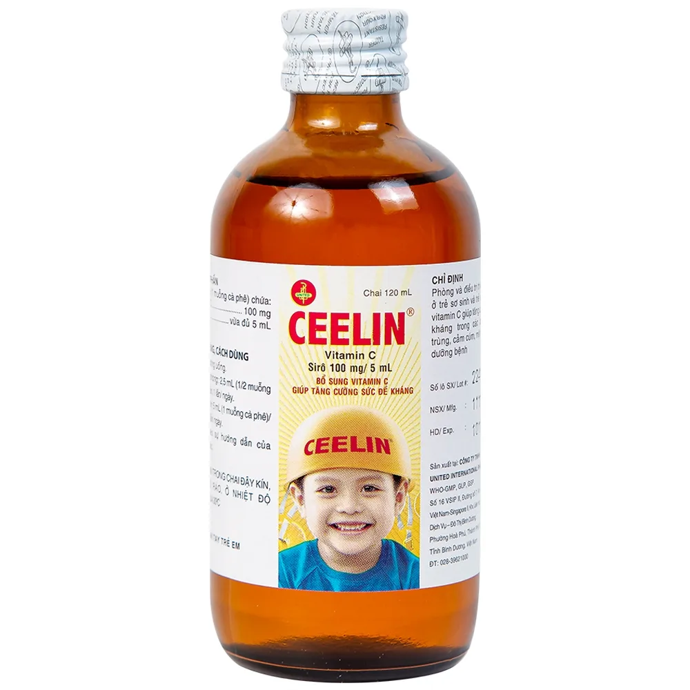 Hình ảnh Siro Ceelin United bổ sung vitamin C, tăng cường sức đề kháng (120ml)