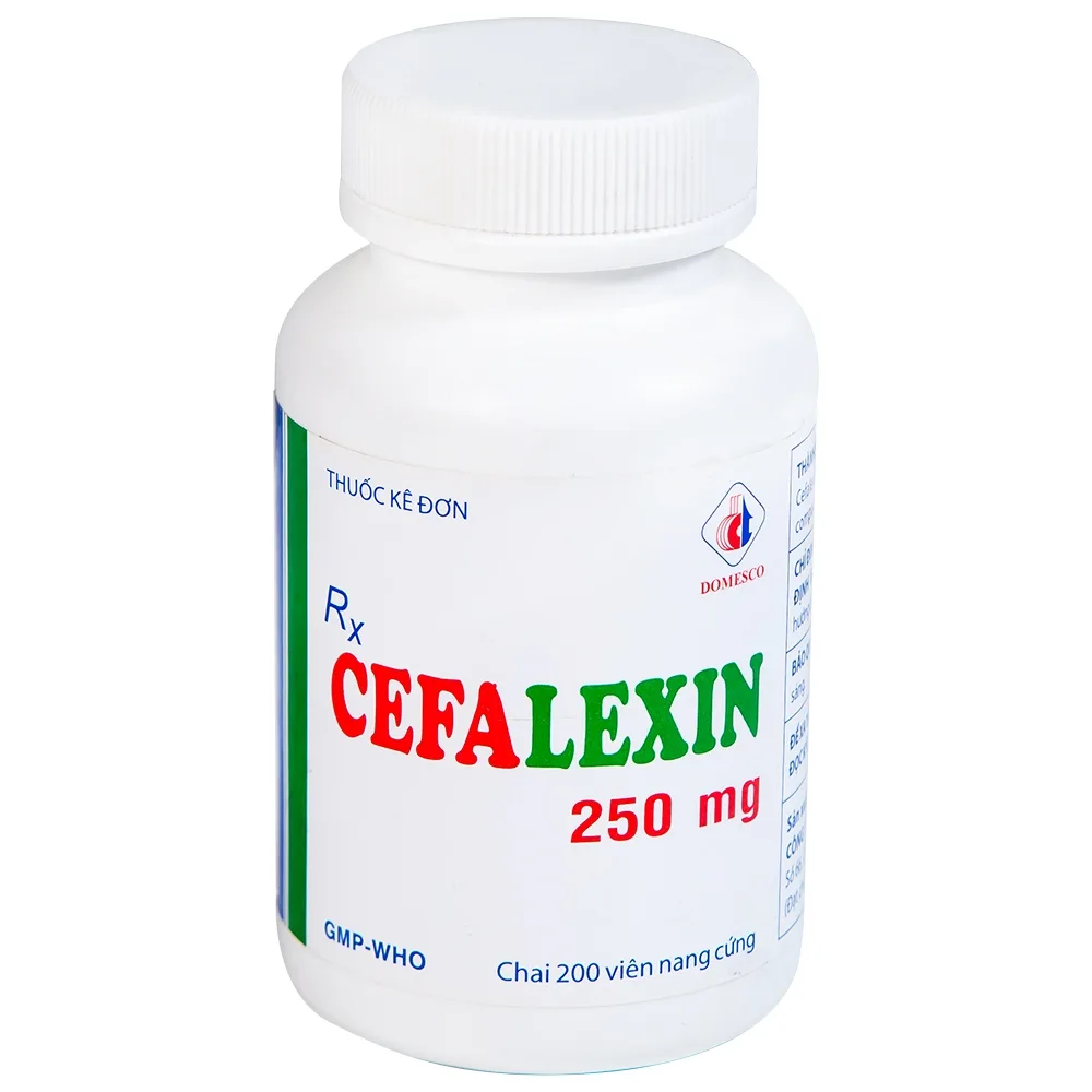Hình ảnh Thuốc Cefalexin 250mg Domexco điều trị nhiễm khuẩn (200 viên)