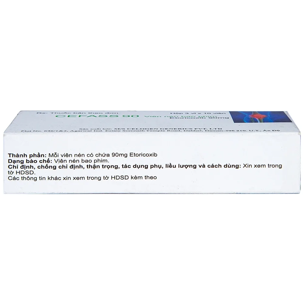Hình ảnh Thuốc Cefass 90mg Celogen giảm viêm khớp, viêm khớp dạng thấp (3 vỉ x 10 viên)