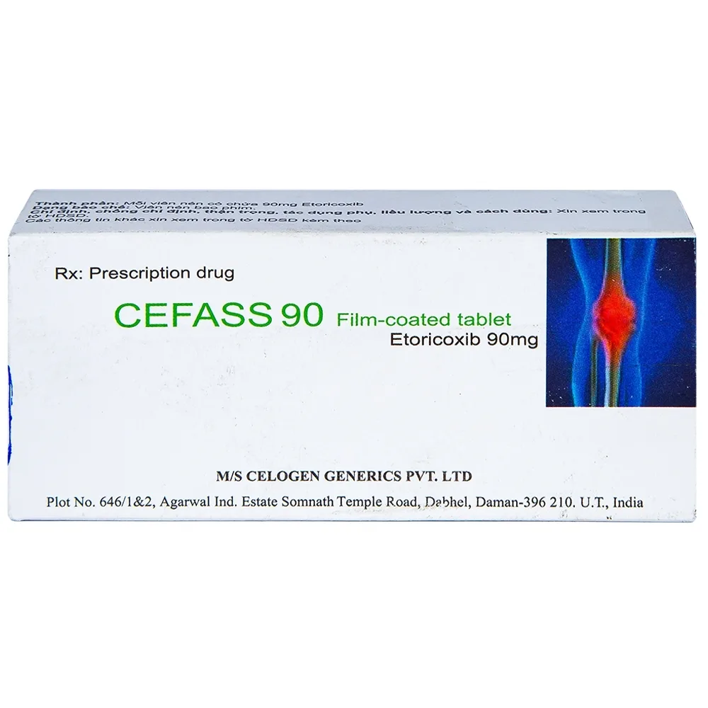 Hình ảnh Thuốc Cefass 90mg Celogen giảm viêm khớp, viêm khớp dạng thấp (3 vỉ x 10 viên)