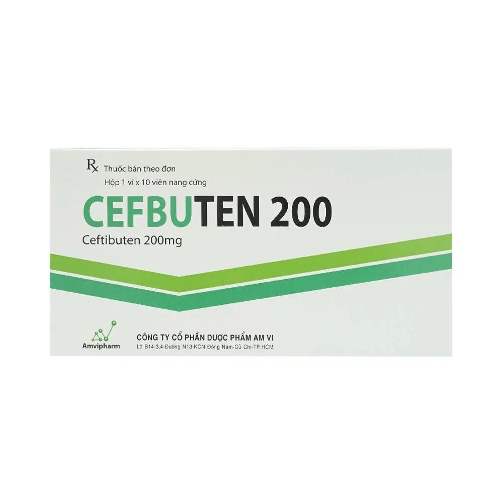 Hình ảnh Thuốc Cefbuten 200mg Amvi điều trị nhiễm khuẩn (1 vỉ x 10 viên)