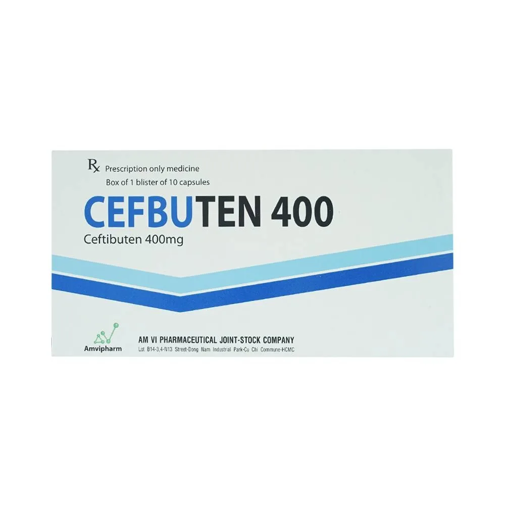 Hình ảnh Thuốc Cefbuten 400mg Amvi điều trị nhiễm khuẩn (1 vỉ x 10 viên)