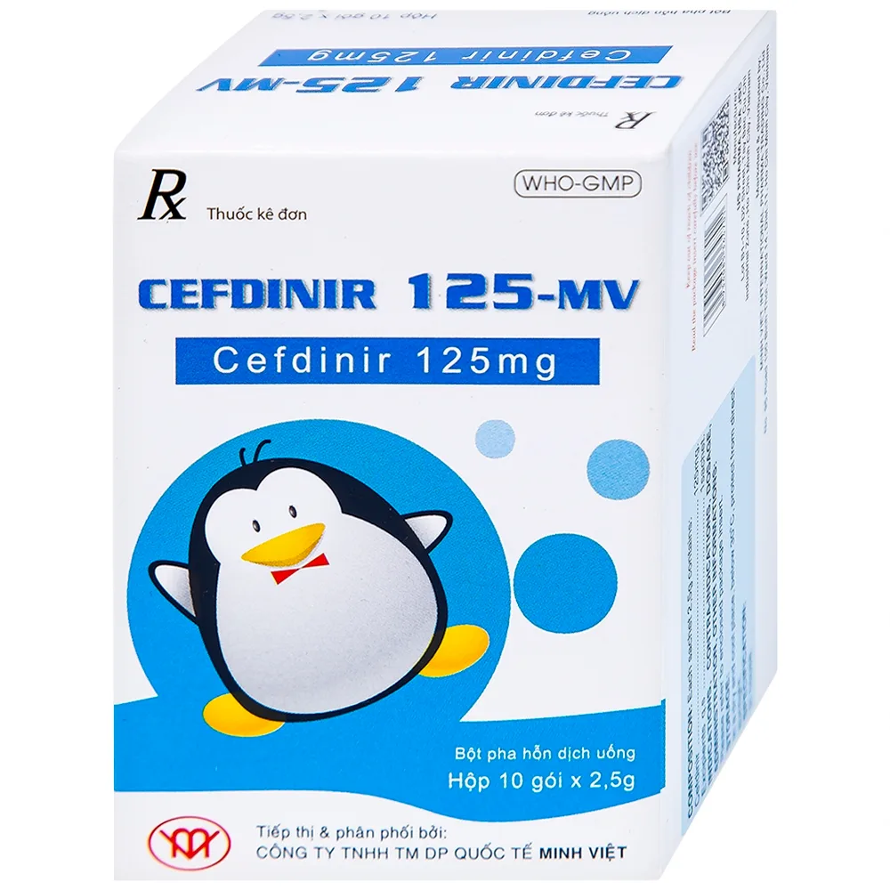 Hình ảnh Bột pha hỗn dịch uống Cefdinir 125 - MV USP điều trị nhiễm khuẩn (10 gói)