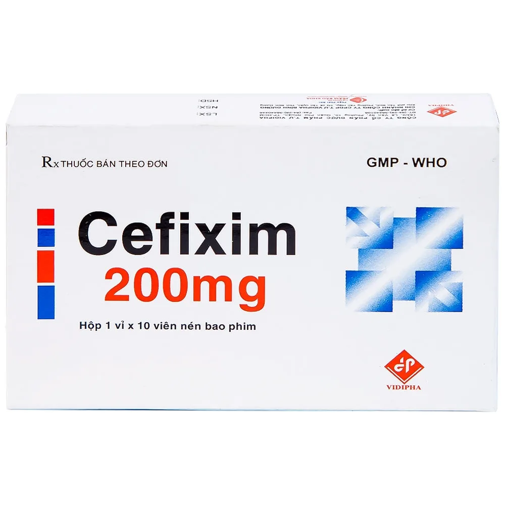 Hình ảnh Thuốc Cefixim 200mg Vidipha điều trị nhiễm khuẩn (1 vỉ x 10 viên)