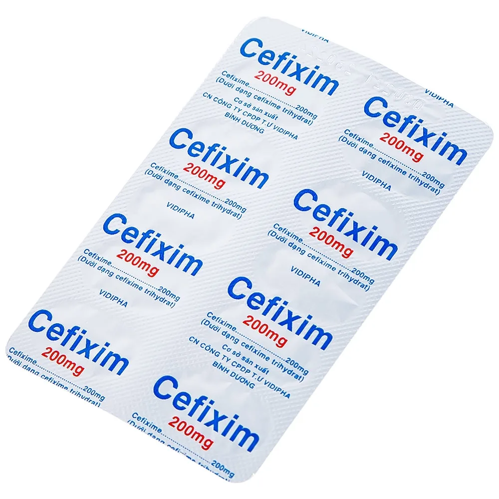 Hình ảnh Thuốc Cefixim 200mg Vidipha điều trị nhiễm khuẩn (1 vỉ x 10 viên)