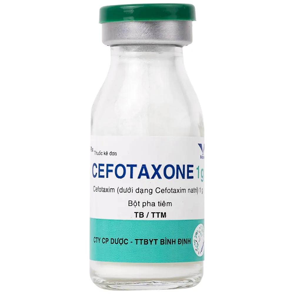 Hình ảnh Bột pha tiêm Cefotaxone 1g Bidiphar điều trị các bệnh nhiễm khuẩn nặng (10 lọ)