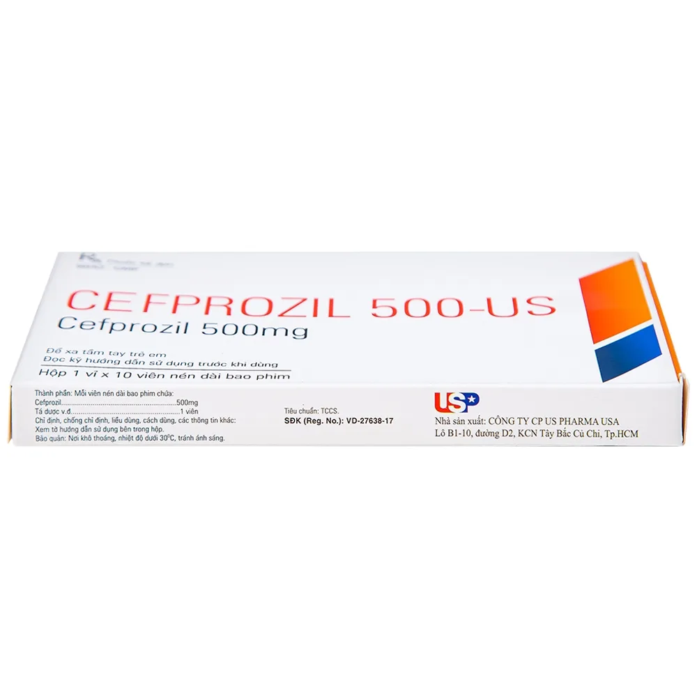Hình ảnh Thuốc Cefprozil 500-US điều trị nhiễm khuẩn (1 vỉ x 10 viên)