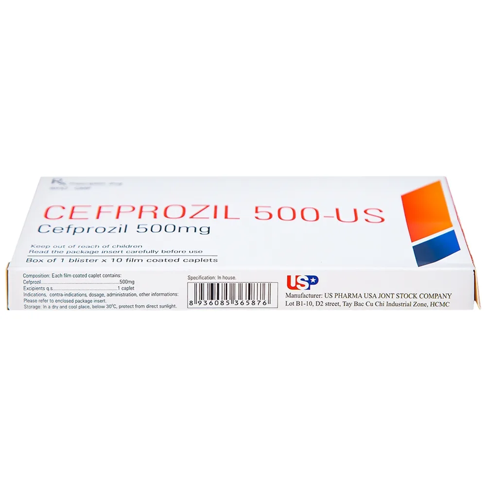 Hình ảnh Thuốc Cefprozil 500-US điều trị nhiễm khuẩn (1 vỉ x 10 viên)