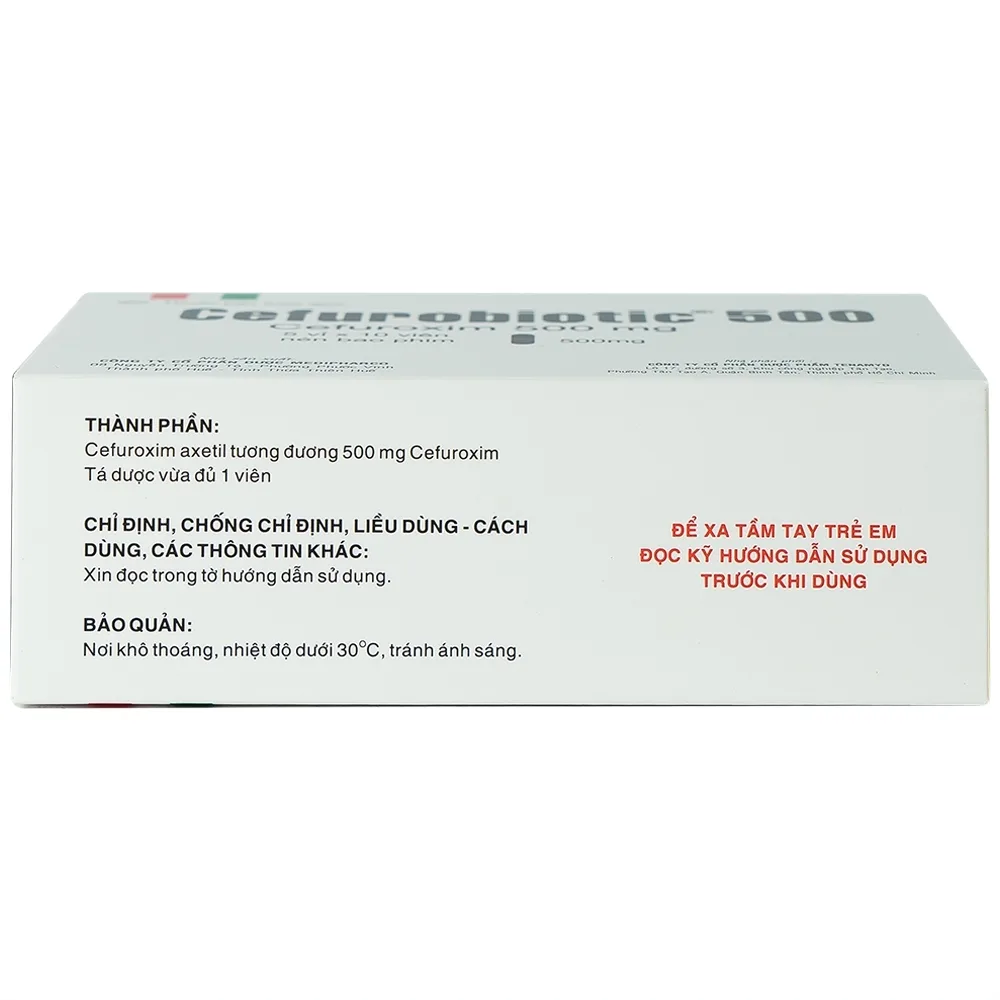 Hình ảnh Thuốc Cefurobiotic 500mg Tenamyd điều trị nhiễm khuẩn (5 vỉ x 10 viên)