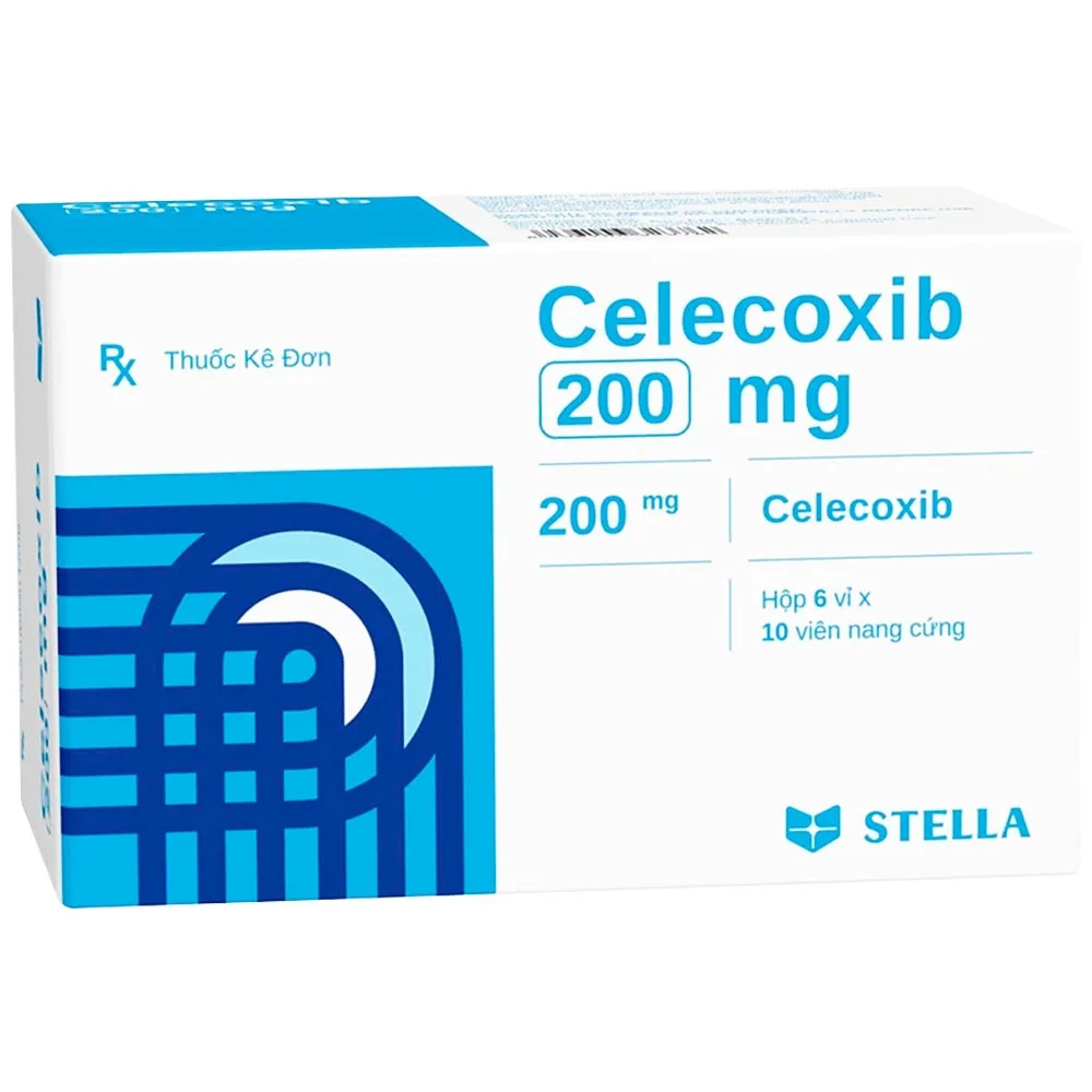 Hình ảnh Thuốc Celecoxib 200mg Stella điều trị triệu chứng của thoái hóa khớp, viêm khớp dạng thấp (6 vỉ x 10 viên)
