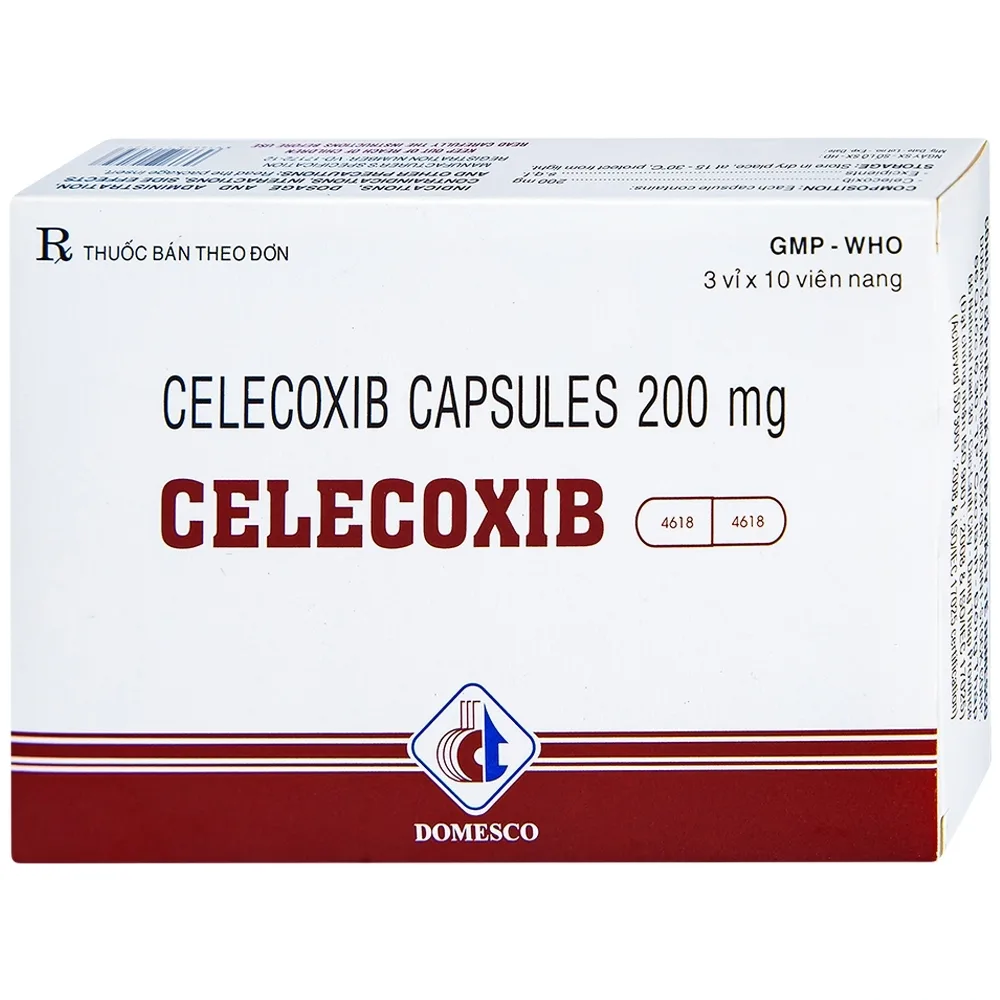 Hình ảnh Thuốc Celecoxib 200mg Domesco điều trị thoái hóa khớp, viêm khớp dạng thấp (3 vỉ x 10 viên)