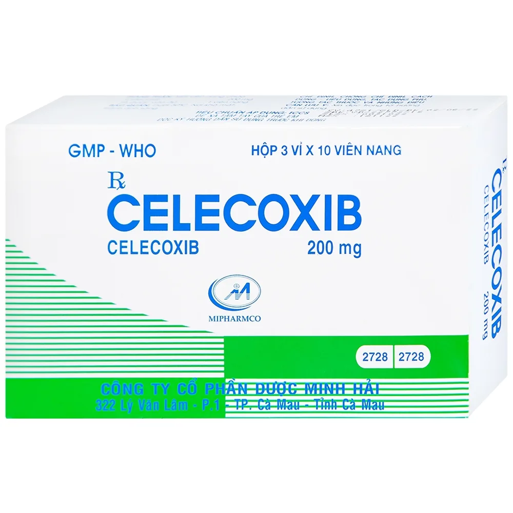 Hình ảnh Thuốc Celecoxib 200mg Minh Hải điều trị thoái hóa khớp, viêm khớp dạng thấp (3 vỉ x 10 viên)
