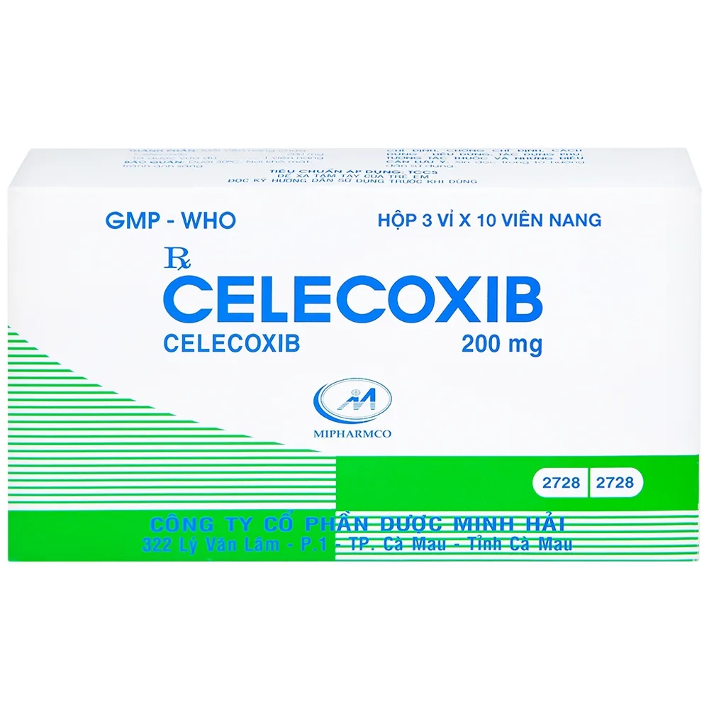 Hình ảnh Thuốc Celecoxib 200mg Minh Hải điều trị thoái hóa khớp, viêm khớp dạng thấp (3 vỉ x 10 viên)