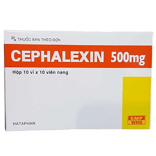 Hình ảnh Thuốc Cephalexin 500mg Hà Tây điều trị nhiễm khuẩn (10 vỉ x 10 viên)
