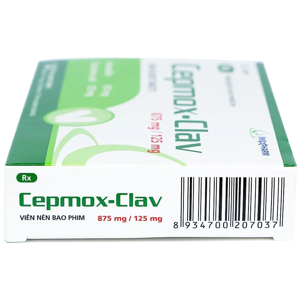 Hình ảnh Thuốc Cepmox-Clav 875mg/125mg Imexpharm điều trị viêm xoang cấp tính do vi khuẩn, viêm tai giữa cấp tính (2 vỉ x 7 viên)