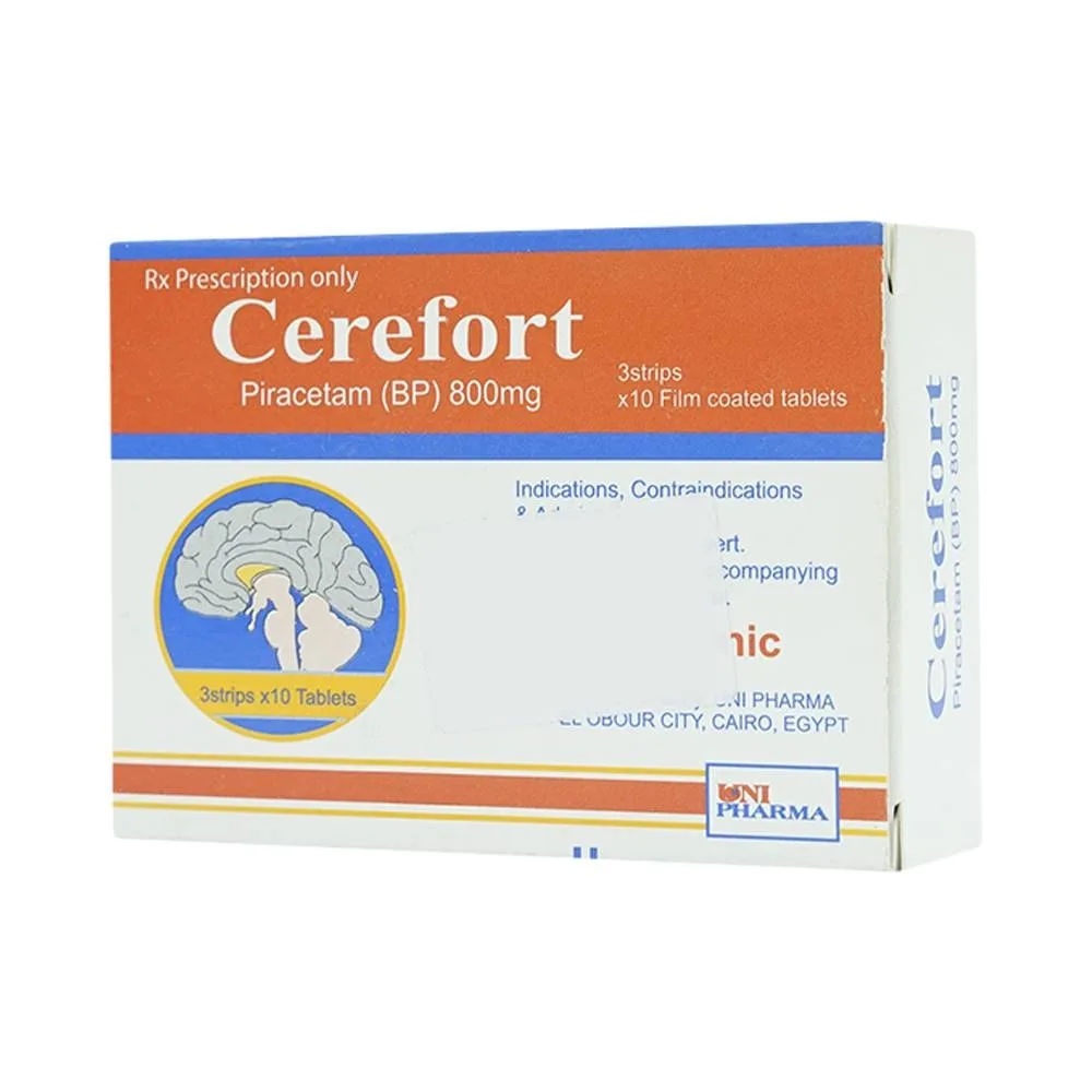 Hình ảnh Thuốc Cerefort 800mg Unipharma điều trị chứng chóng mặt, suy giảm trí nhớ (3 vỉ x 10 viên)