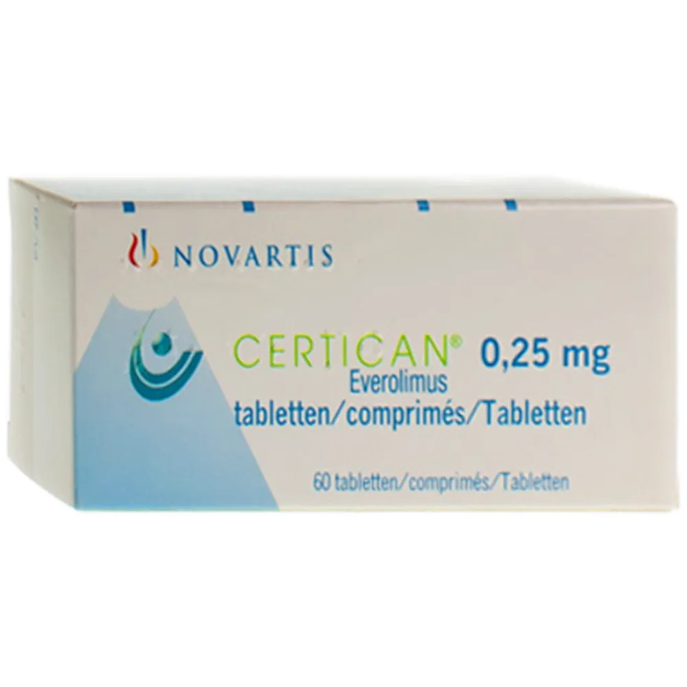 Hình ảnh Thuốc Certican 0.25mg Novartis dự phòng thải tạng ghép ở bệnh nhân ghép thận hoặc tim (6 vỉ x 10 viên)