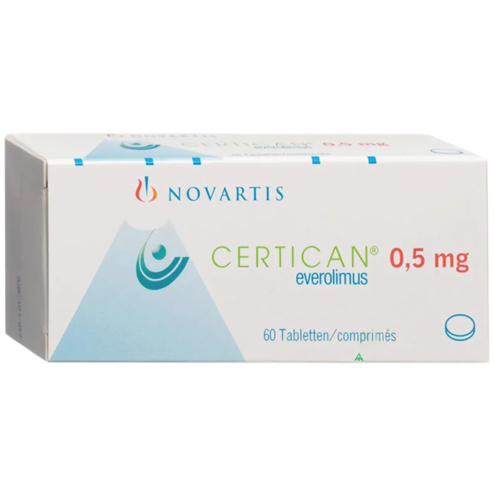 Hình ảnh Thuốc Certican 0.5mg Novartis dự phòng thải tạng ghép ở bệnh nhân ghép thận hoặc tim (6 vỉ x 10 viên)