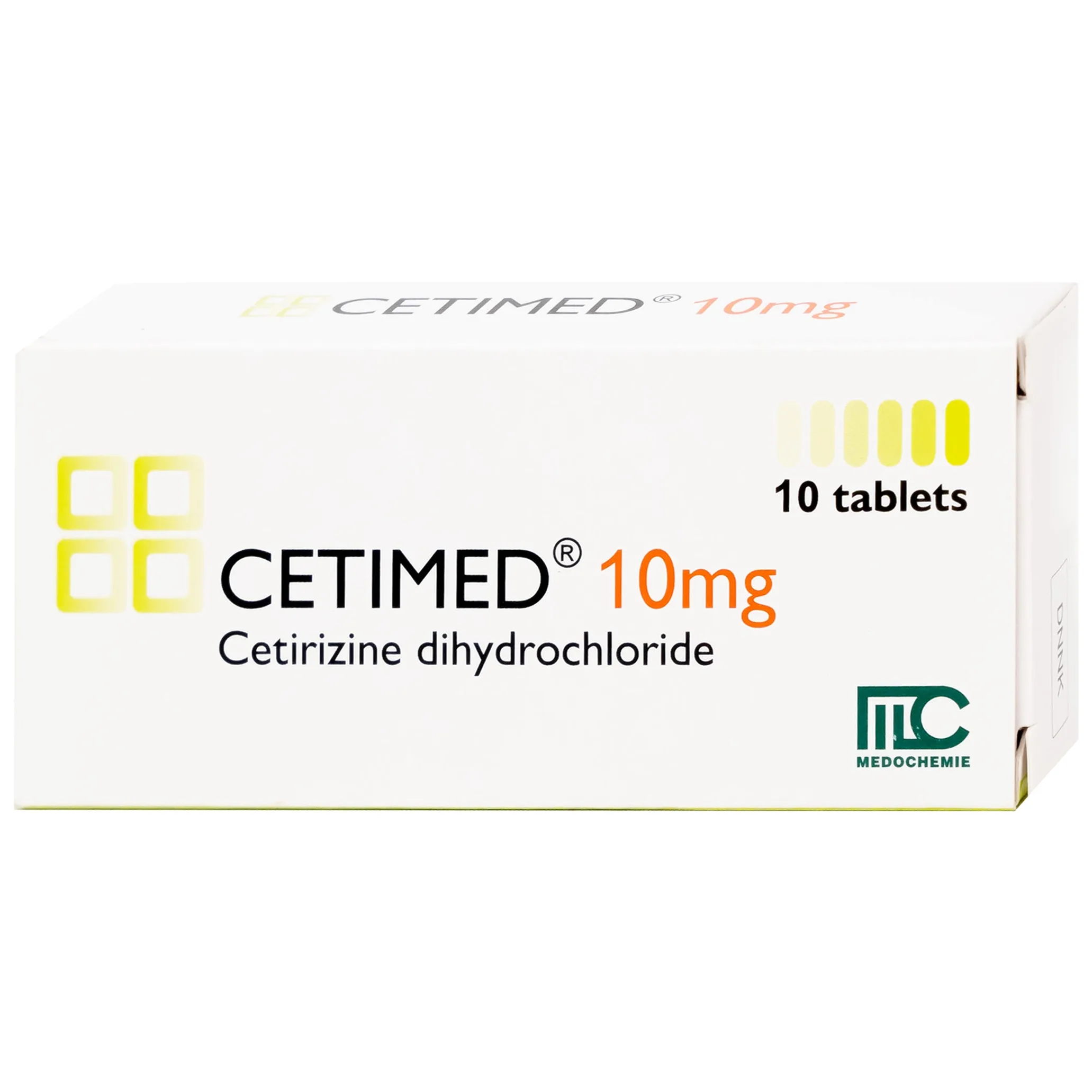 Hình ảnh Thuốc Cetimed 10mg Medochemie điều trị triệu chứng viêm mũi dị ứng (1 vỉ x 10 viên)