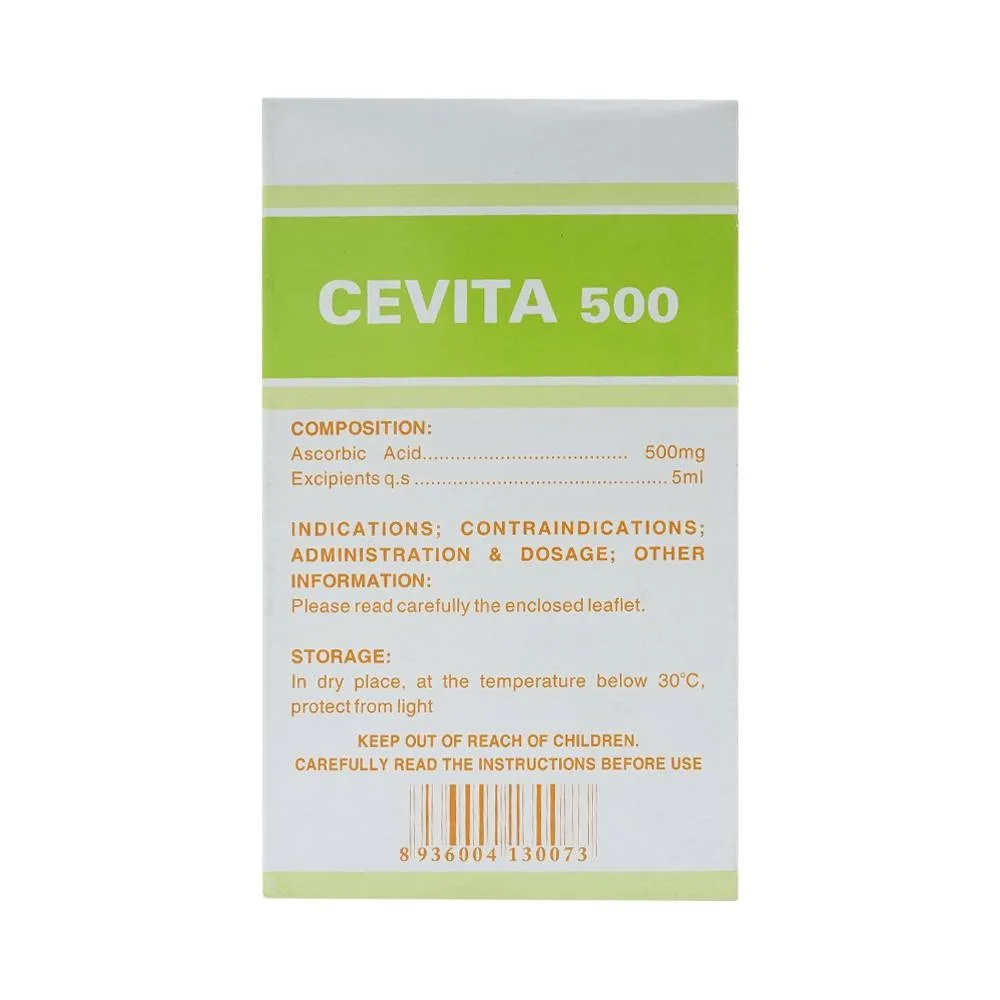 Hình ảnh Thuốc tiêm Cevita 500 F.T Pharma điều trị thiếu Vitamin C (10 vỉ x 10 ống x 5ml)