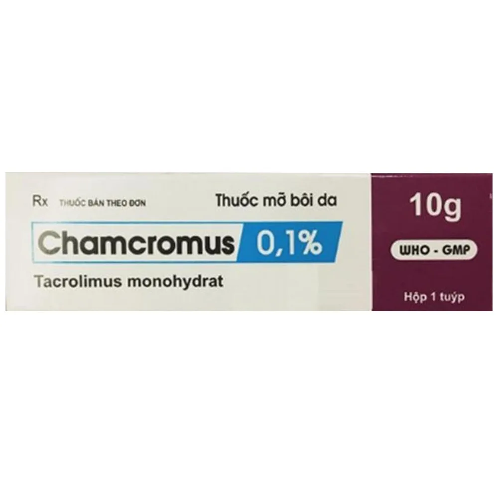 Hình ảnh Thuốc mỡ bôi da Chamcromus 0.1% Tw2 điều trị chàm thể tạng (10g)