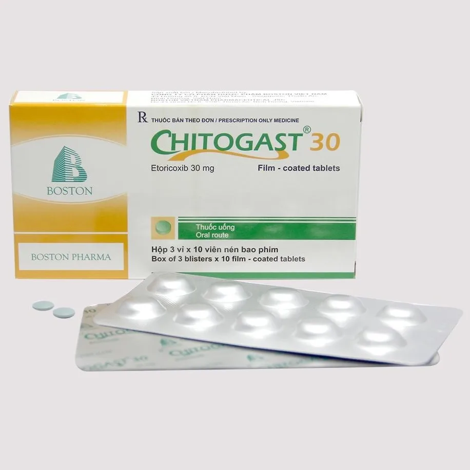 Hình ảnh Thuốc Chitogast 30 Boston điều trị triệu chứng các bệnh viêm xương khớp cấp và mạn tính (3 vỉ x 10 viên)