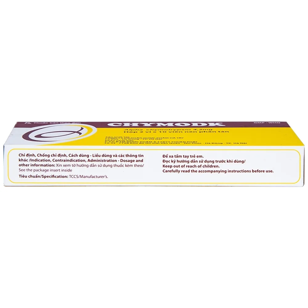 Hình ảnh Thuốc Chymodk 4.2mg Hataphar điều trị phù nề sau chấn thương, phẫu thuật, bỏng (2 vỉ x 10 viên)
