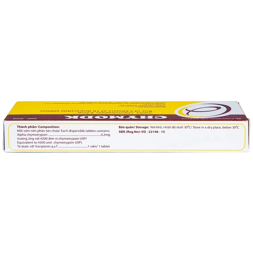 Hình ảnh Thuốc Chymodk 4.2mg Hataphar điều trị phù nề sau chấn thương, phẫu thuật, bỏng (2 vỉ x 10 viên)