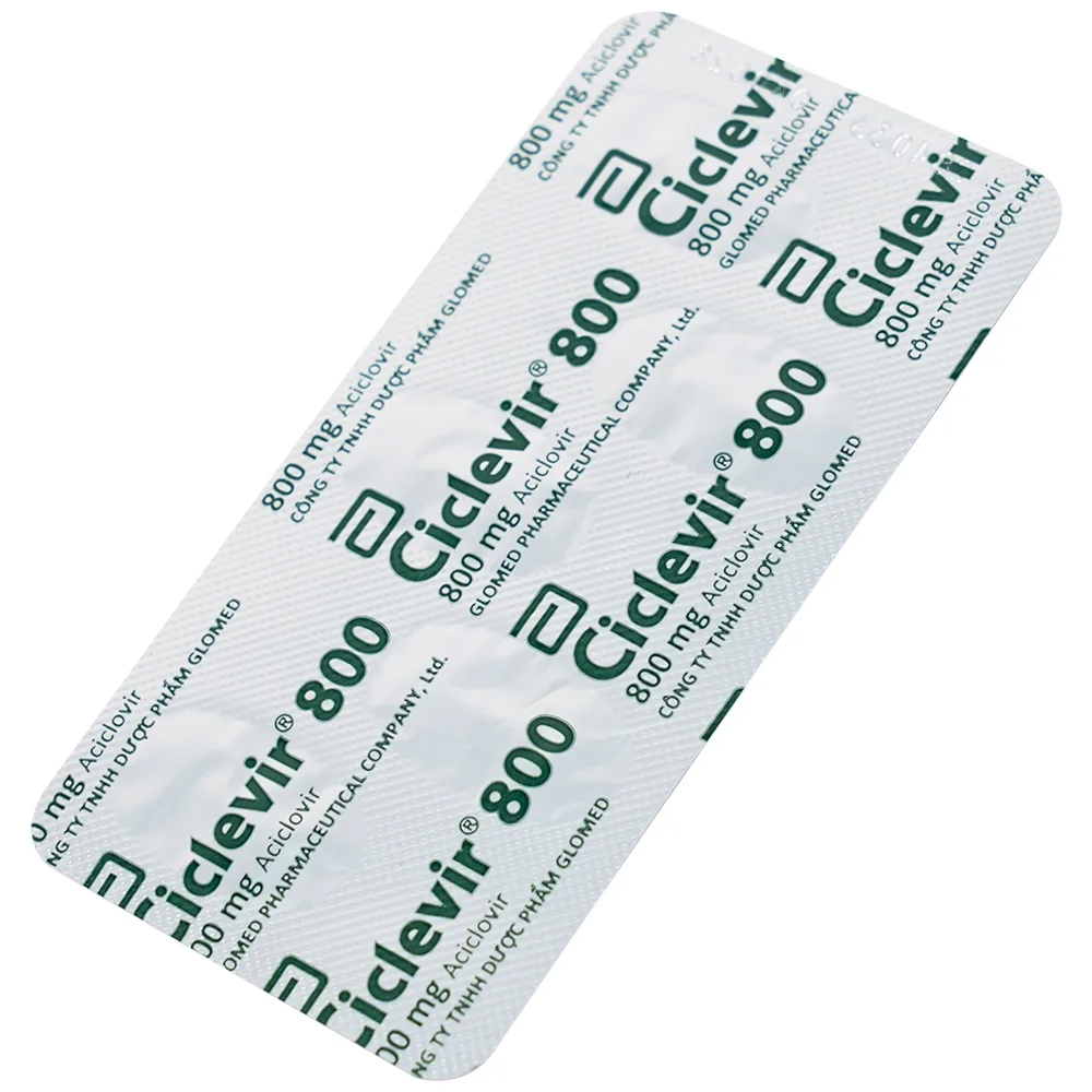 Hình ảnh Thuốc Ciclevir 800 Abbott điều trị nhiễm virus Herpes simplex tuýp 1 và 2 (10 vỉ x 5 viên)