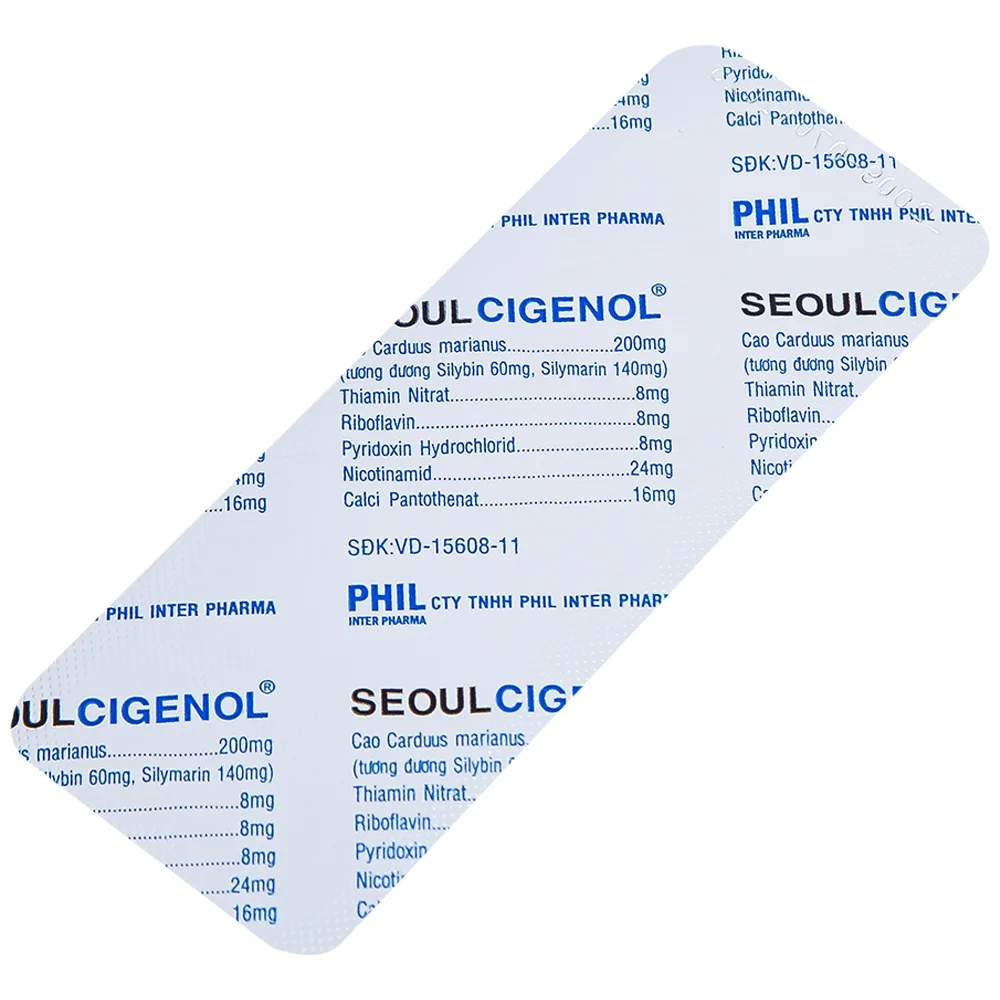 Hình ảnh Thuốc SeoulCigenol Phil điều trị hỗ trợ bệnh gan mạn tính, gan nhiễm mỡ (12 vỉ x 5 viên)