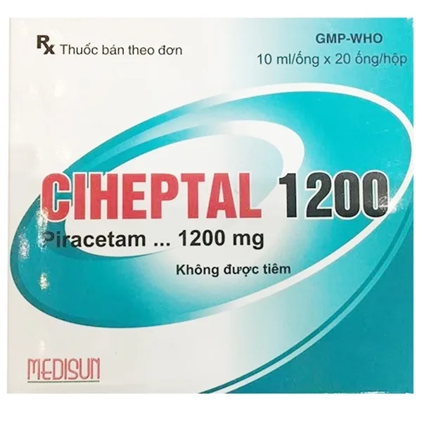 Hình ảnh Thuốc Ciheptal 1200 Medisun điều trị triệu chứng rối loạn nhận thức, chóng mặt (20 ống x 10ml)