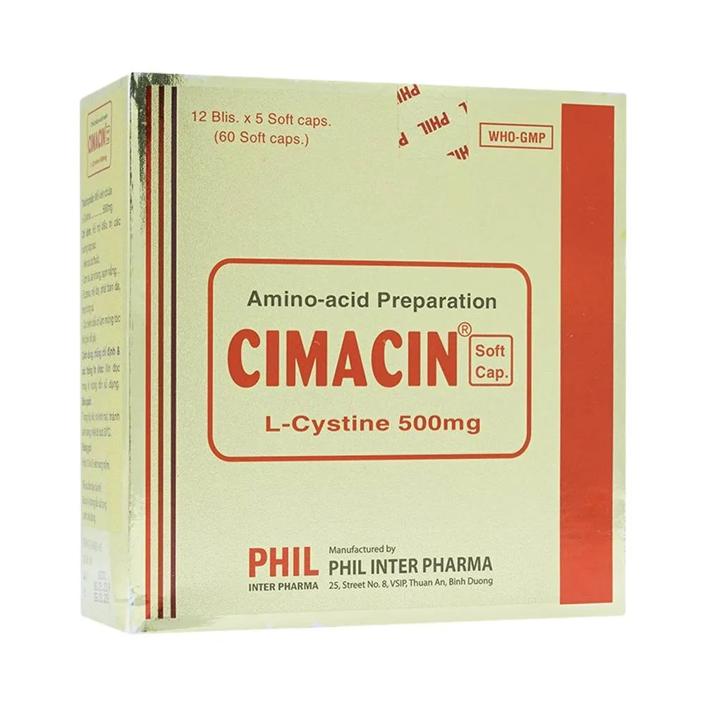 Hình ảnh Thuốc Cimacin Phil hỗ trợ điều trị viêm da, sạm da (12 vỉ x 5 viên)