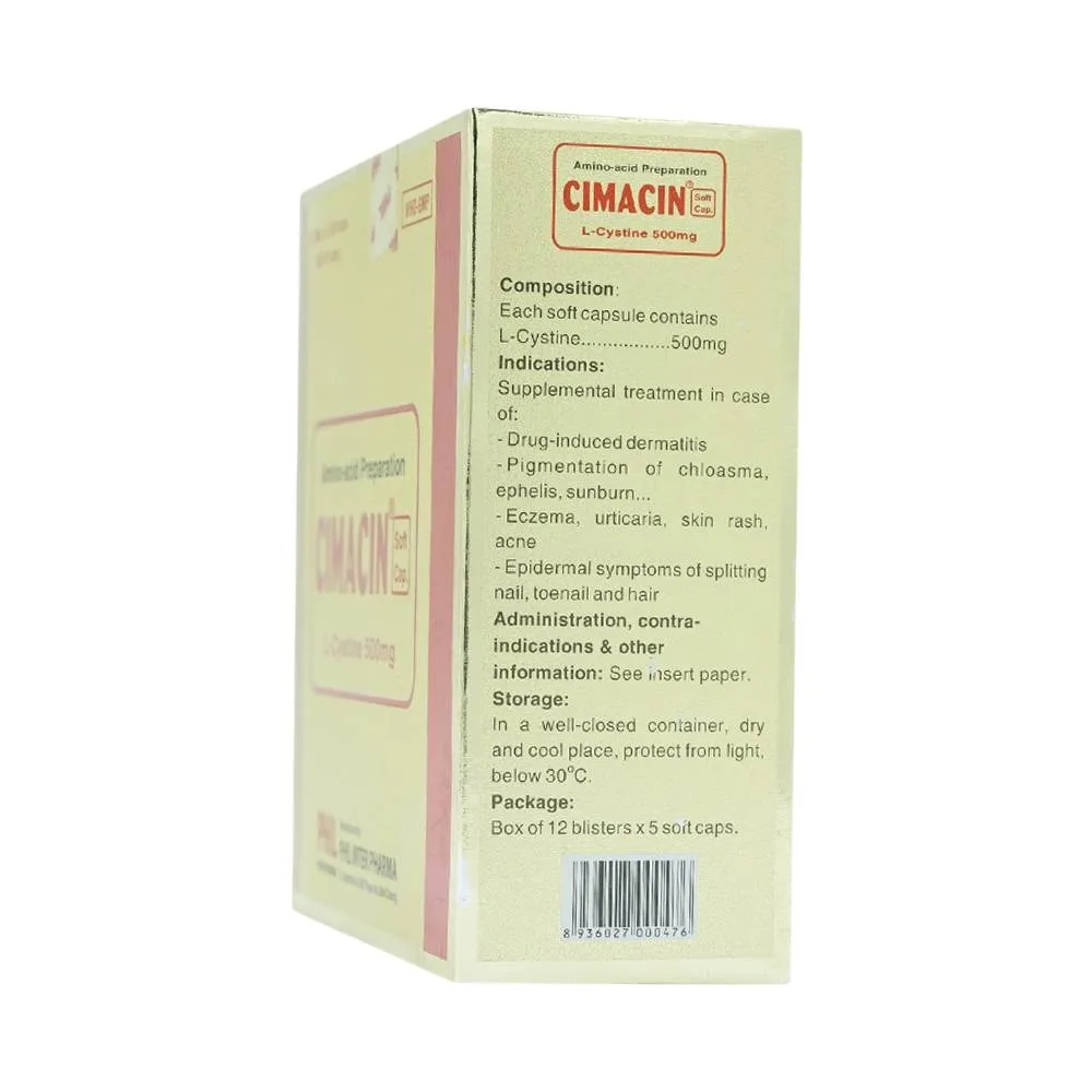 Hình ảnh Thuốc Cimacin Phil hỗ trợ điều trị viêm da, sạm da (12 vỉ x 5 viên)