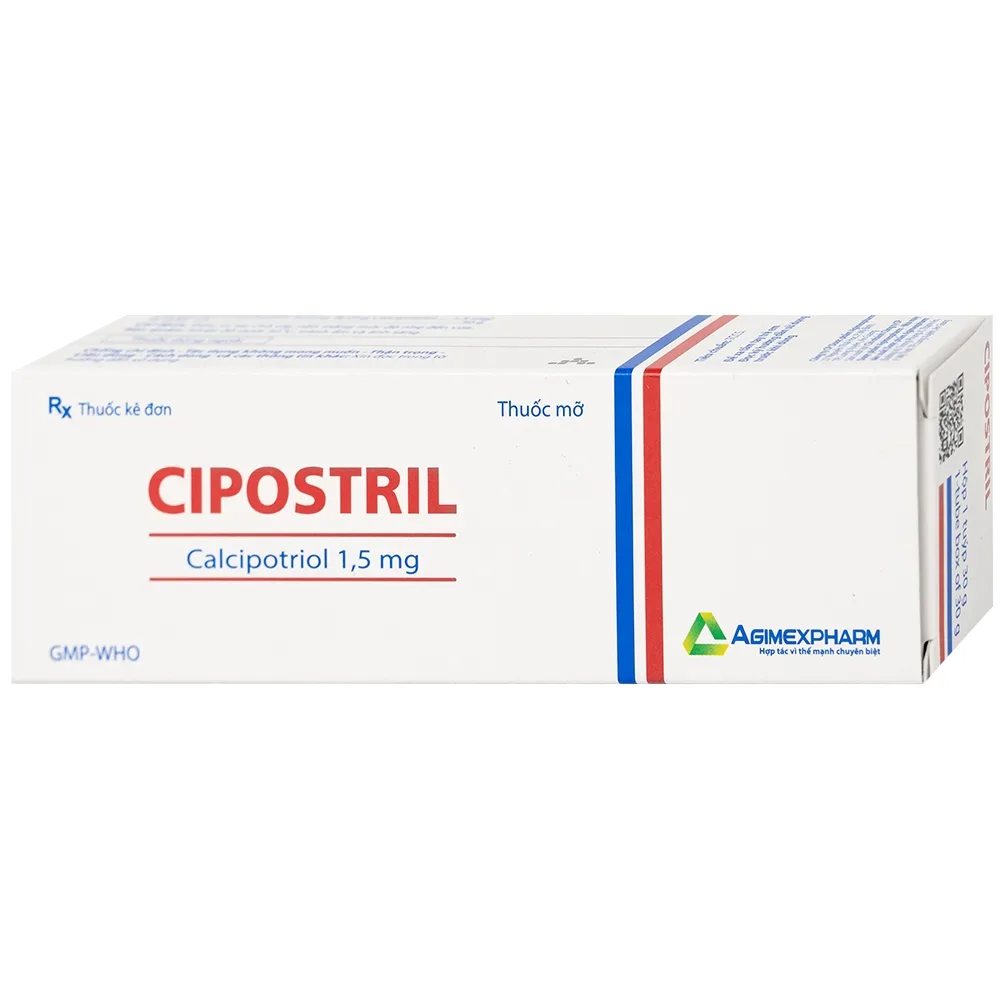 Hình ảnh Thuốc mỡ Cipostril 1.5mg Agimexpharm điều trị tại chỗ vảy nến mảng mức độ nhẹ đến vừa (30g)
