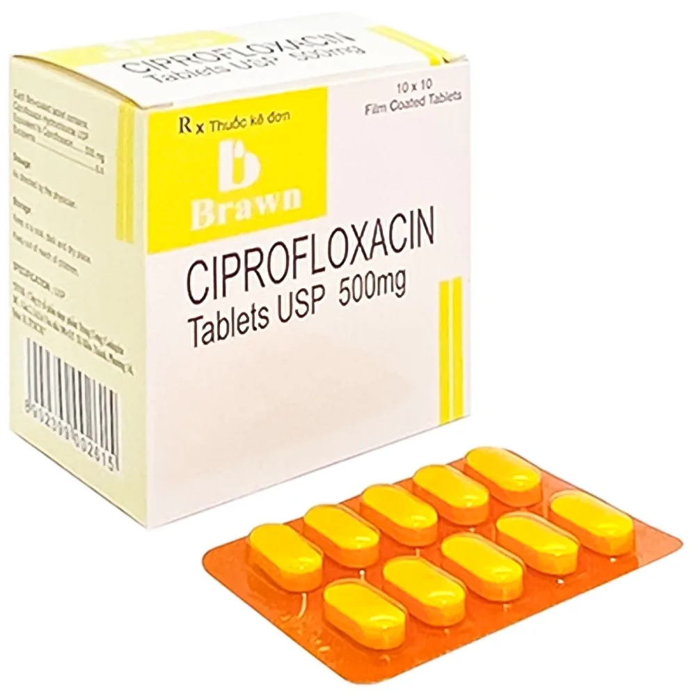 Hình ảnh Thuốc Ciprofloxacin Brawn điều trị trong các bệnh nhiễm trùng có biến chứng và không biến chứng (10 vỉ x 10 viên)
