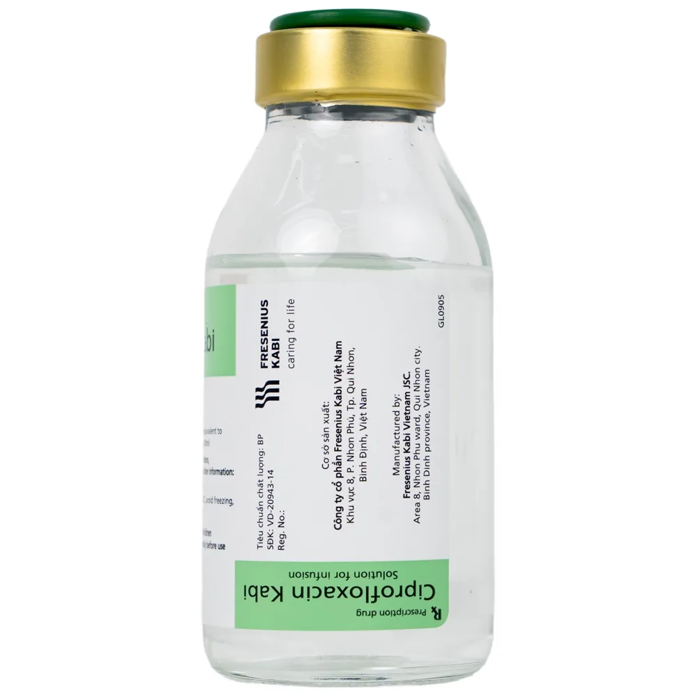 Hình ảnh Thuốc Ciprofloxacin Kabi 200mg Fresenius Kabi điều trị nhiễm khuẩn, viêm đường tiết niệu (100ml)