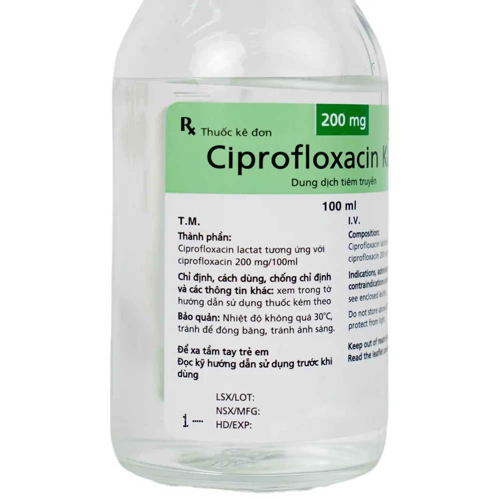 Hình ảnh Thuốc Ciprofloxacin Kabi 200mg Fresenius Kabi điều trị nhiễm khuẩn, viêm đường tiết niệu (100ml)