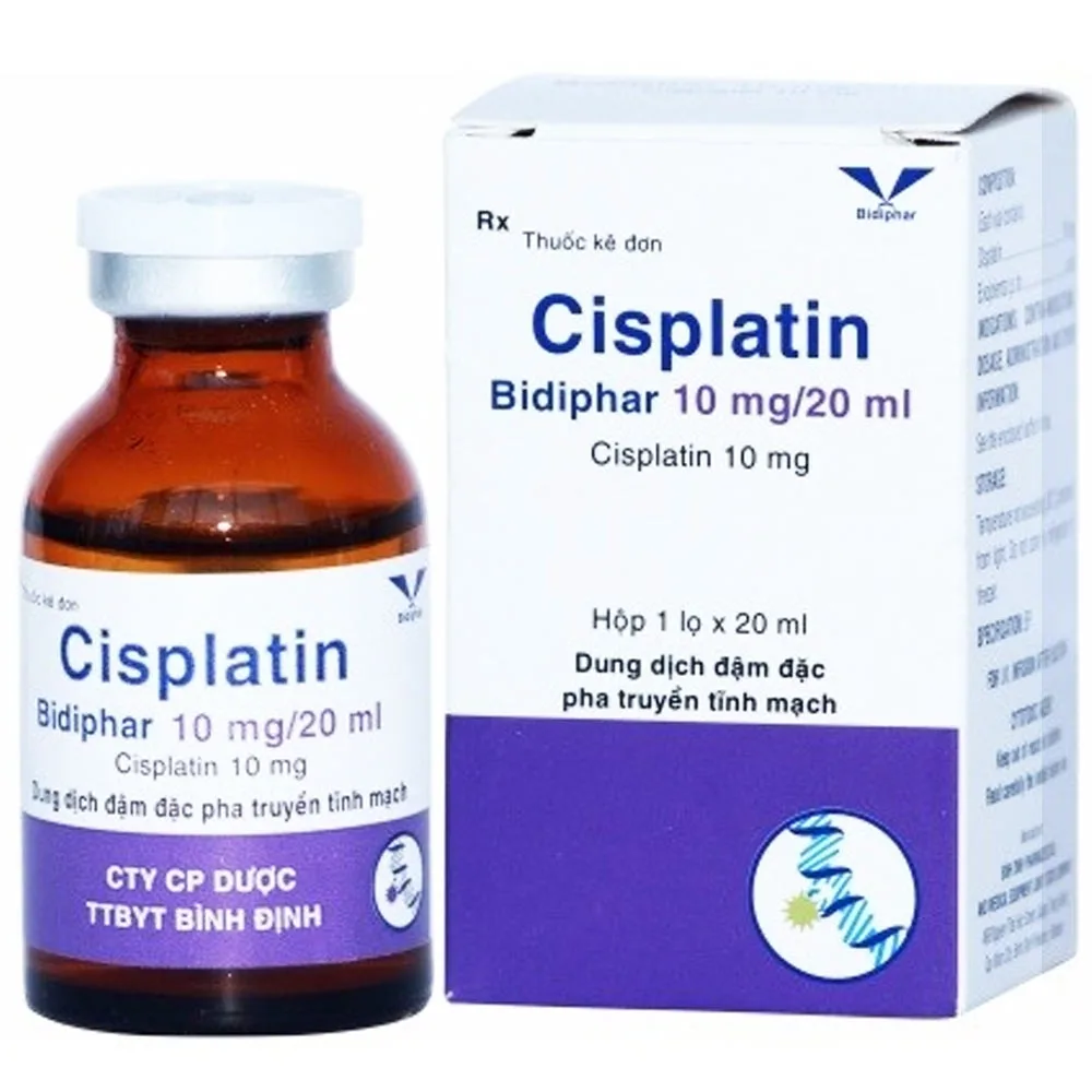 Hình ảnh Thuốc Cisplatin 10mg Bidiphar điều trị ung thư (20ml)