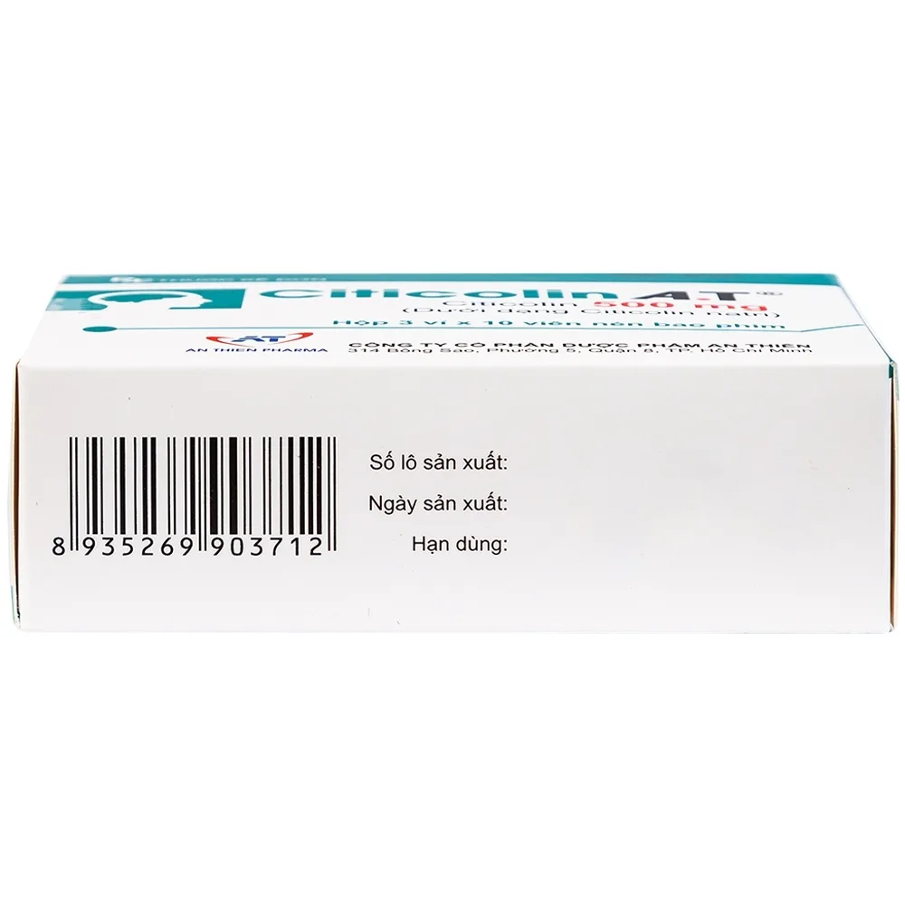 Hình ảnh Thuốc Citicolin A.T điều trị cho bệnh nhân bị chấn thương sọ não nặng (3 vỉ x 10 viên)