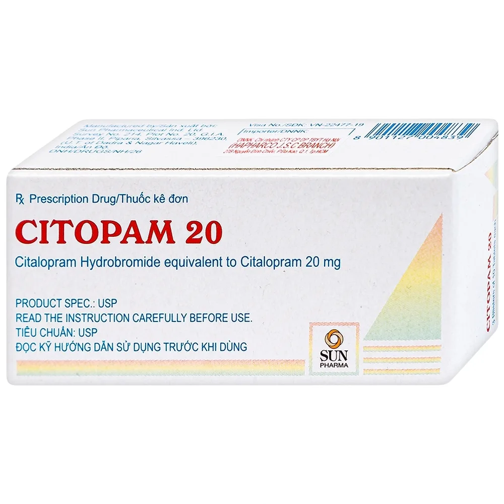 Hình ảnh Thuốc Citopam 20 Sun Pharma điều trị trầm cảm, rối loạn hoảng sợ (3 vỉ x 10 viên)