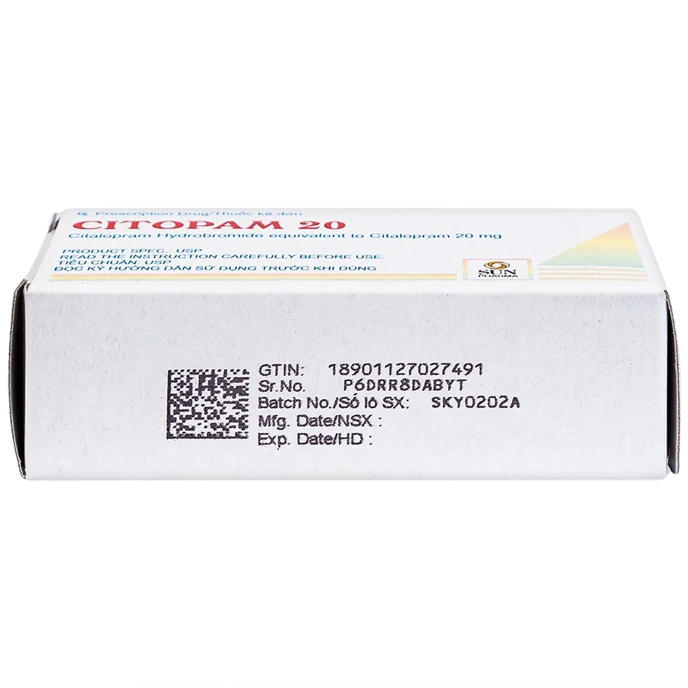 Hình ảnh Thuốc Citopam 20 Sun Pharma điều trị trầm cảm, rối loạn hoảng sợ (3 vỉ x 10 viên)