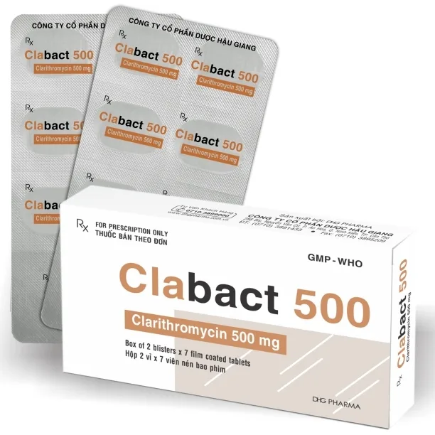 Hình ảnh Thuốc Clabact 500 DHG điều trị nhiễm khuẩn (2 vỉ x 10 viên)