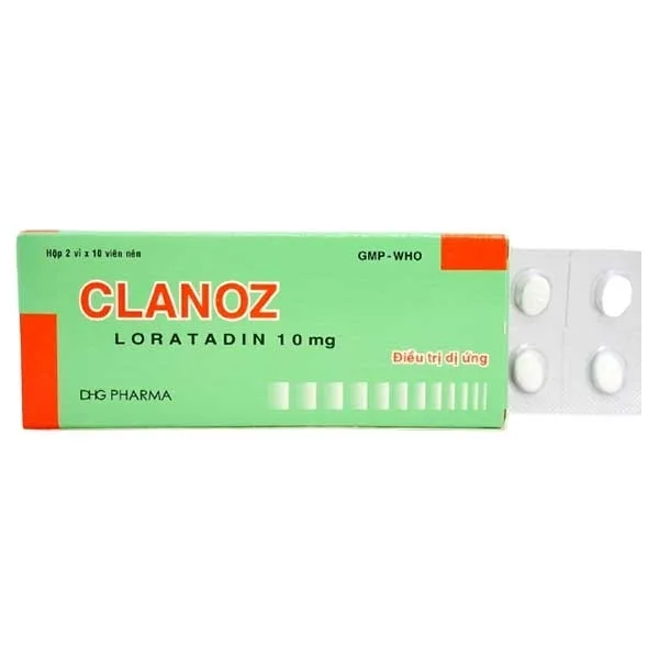 Hình ảnh Thuốc Clanoz 10mg DHG điều trị các triệu chứng liên quan đến viêm mũi dị ứng (2 vỉ x 10 viên)