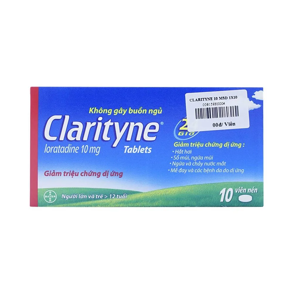 Hình ảnh Thuốc Clarityne MSD giảm triệu chứng dị ứng (1 vỉ x 10 viên)