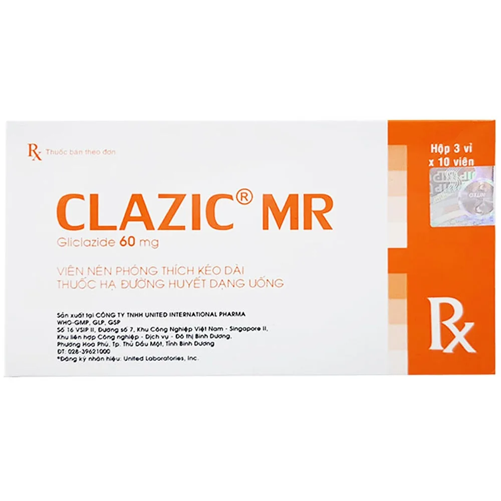 Hình ảnh Thuốc Clazic MR United điều trị đái tháo đường típ 2 (3 vỉ x 10 viên)