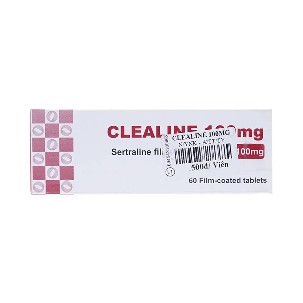 Hình ảnh Thuốc Clealine 100mg Atlantic điều trị triệu chứng trầm cảm, rối loạn cưỡng bức ám ảnh (6 vỉ x 10 viên)